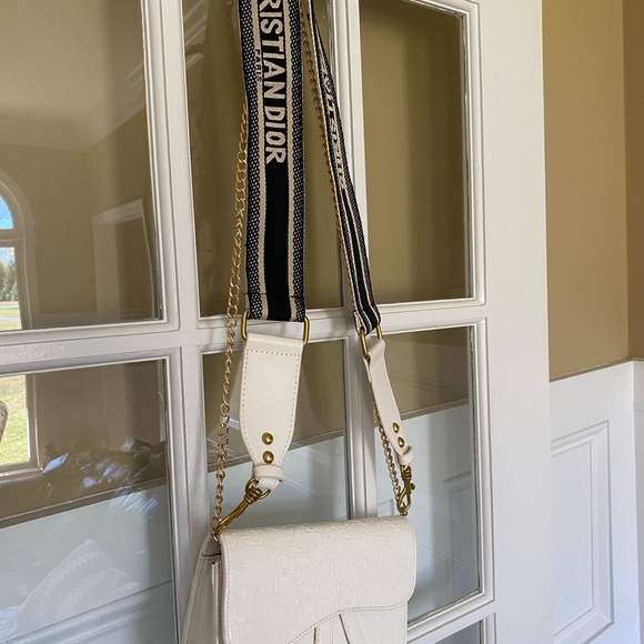 Dior Embossed Cream Clutch with Gold Accent - Picture 2 of 5